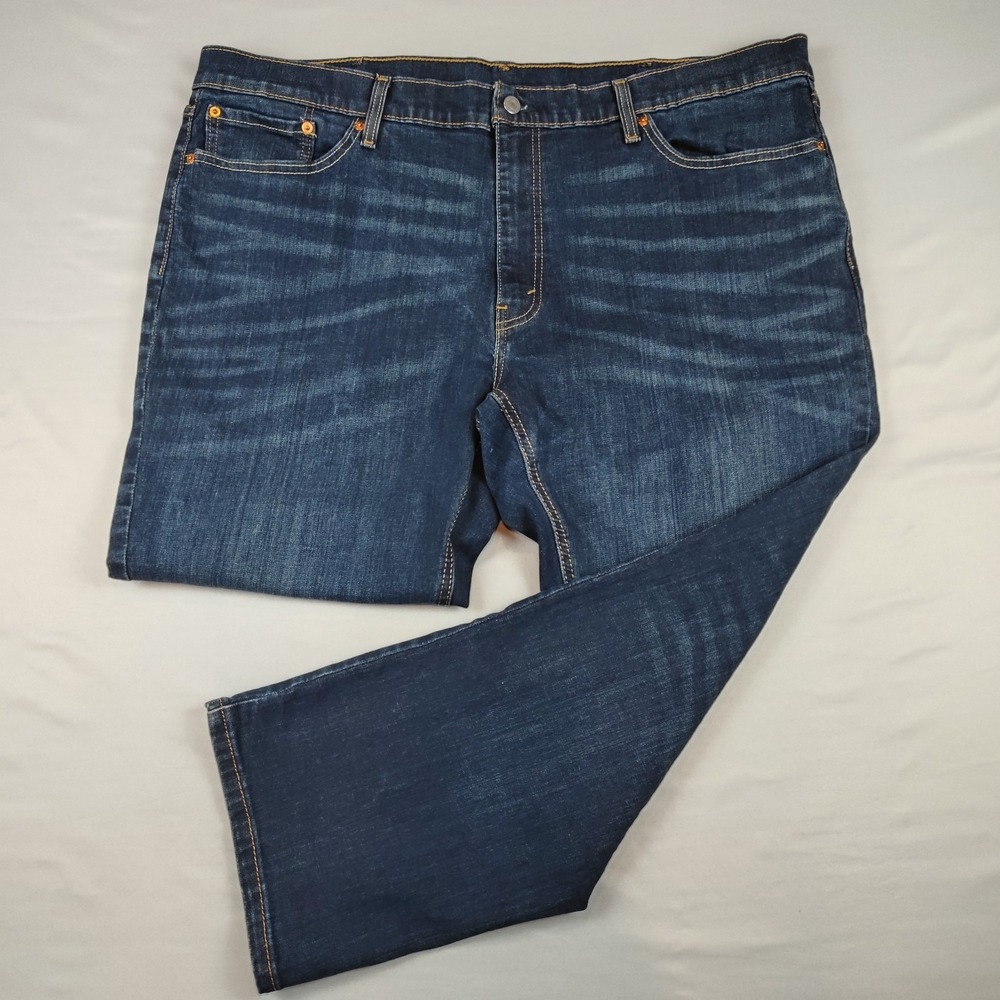 Levis 541 Jeans Mens 44x29 Regular Taper Stretch Dark Wash Denim Blue